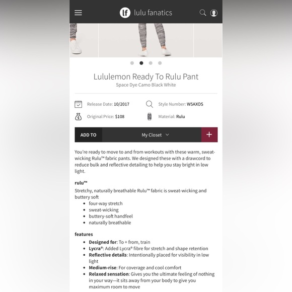 Lululemon Ready To Rulu Pant Size 10 - Picture 10 of 10